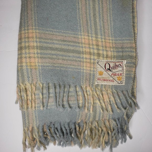 Quiltex Bedding Vintage Quiltex Baby Blanket Pram 0 Virgin Wool